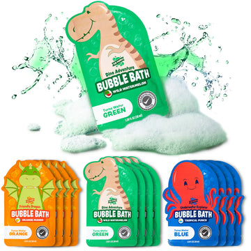 Tub Works Bain Moussant Dino Aventure Vert : couleurs vives et bulles durables pour le bain.