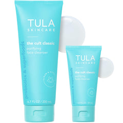 TULA limpiador facial purificante en espuma: limpieza de poros y sensación fresca.