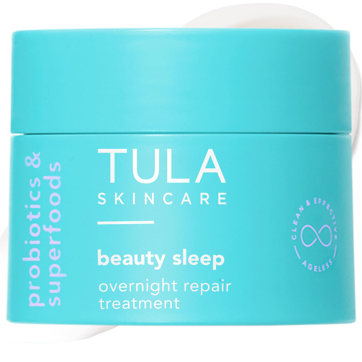 TULA mini tratamiento nocturno antienvejecimiento, textura suave en la piel.