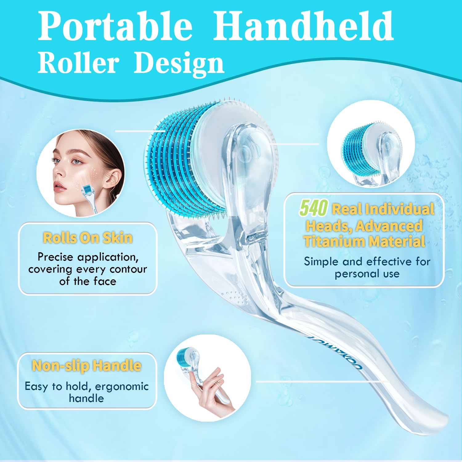TUMAKOU Derma Roller para barba, uso versátil para hombres