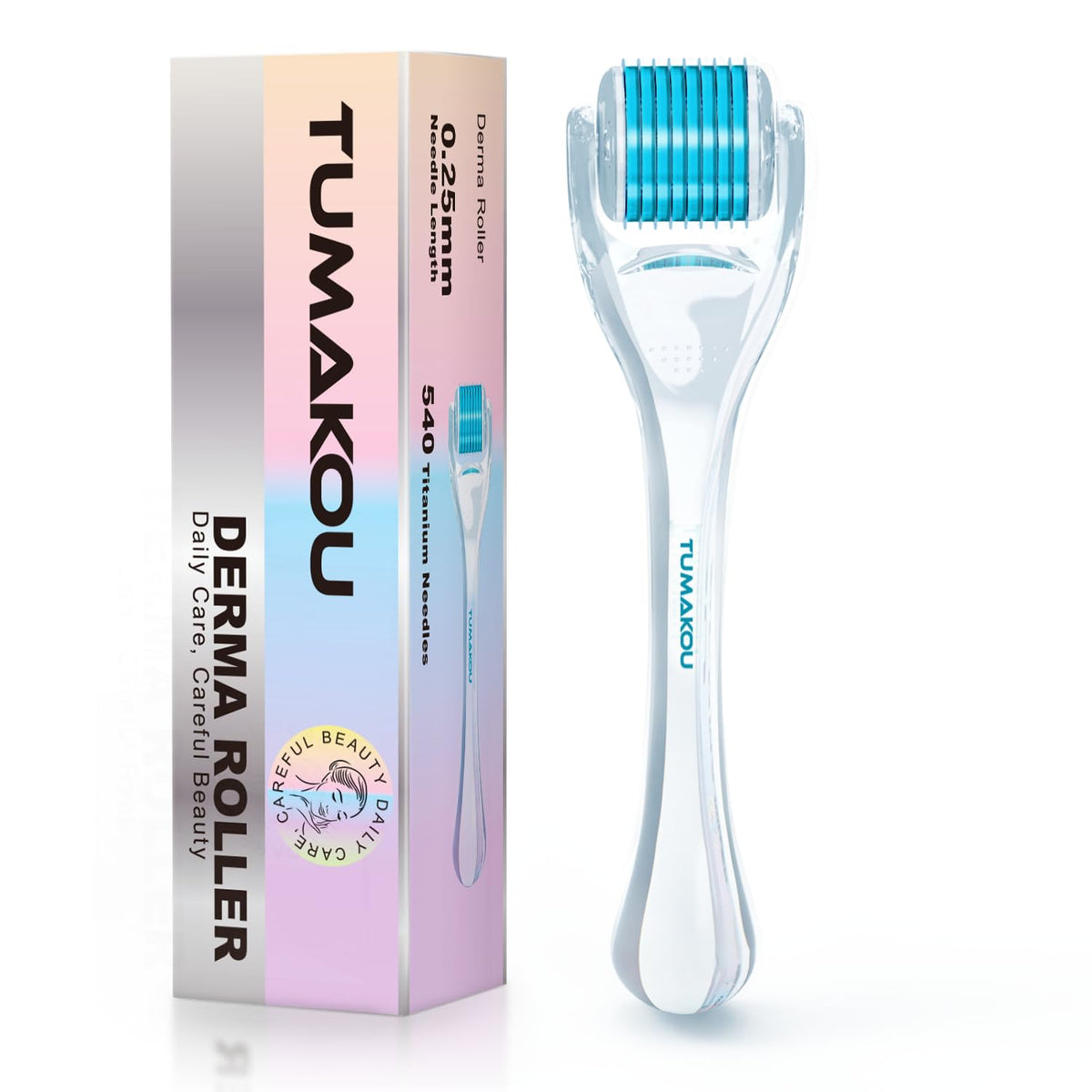 TUMAKOU Derma Roller para la cara, fácil de usar para principiantes