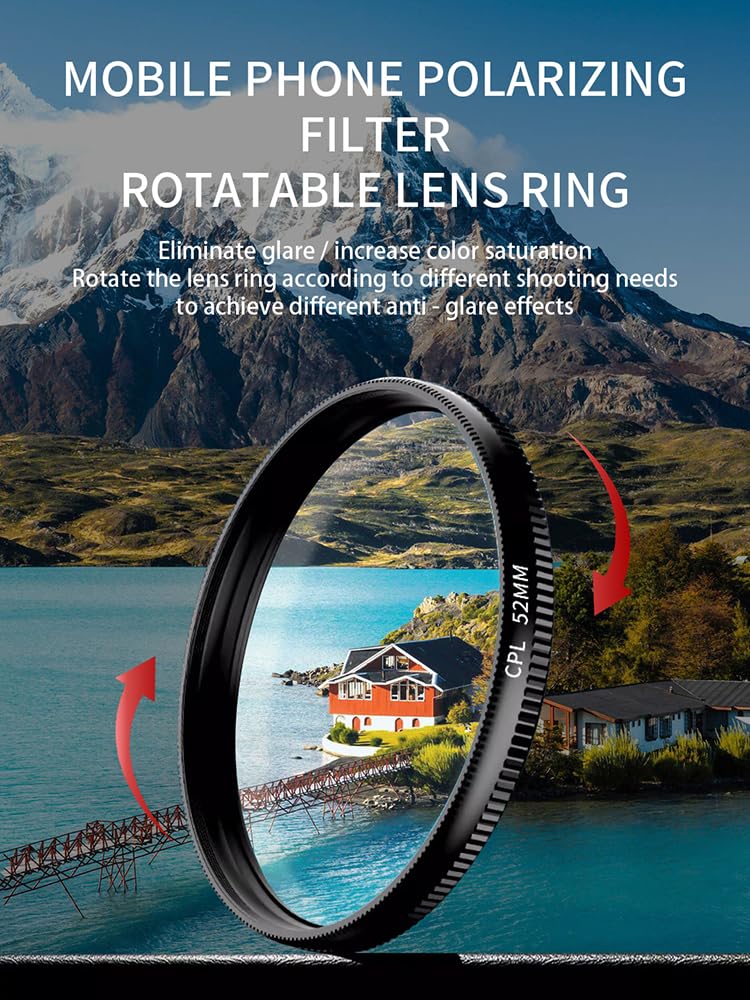 Filtro CPL universal 52 mm Tumalab, compatible con teléfonos.