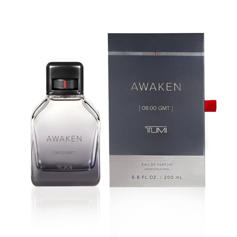 TUMI Awaken EDP, botella, aroma vigorizante para el día