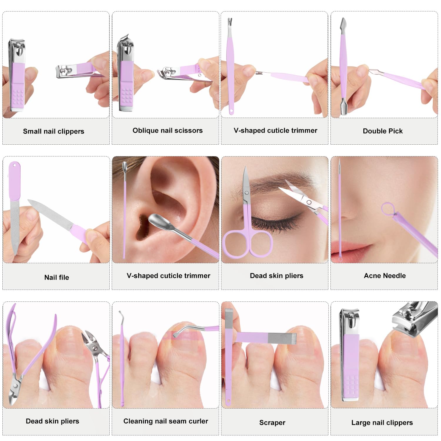 Herramientas en acero inoxidable de Tumkun para cuidado de uñas diario