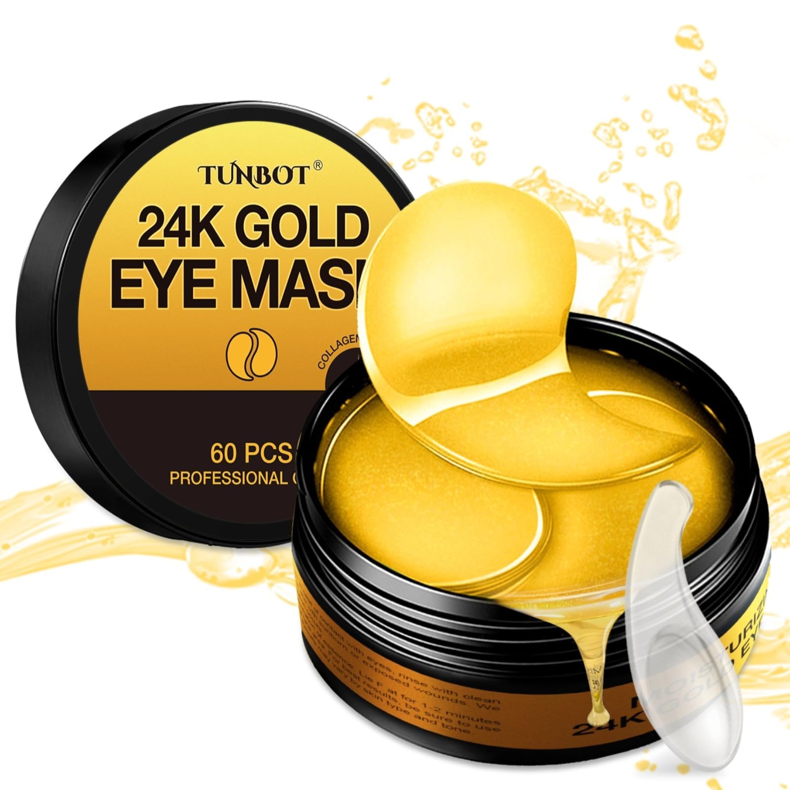 Tunbot mascarilla de ojos oro 24K lista para uso en spa en casa