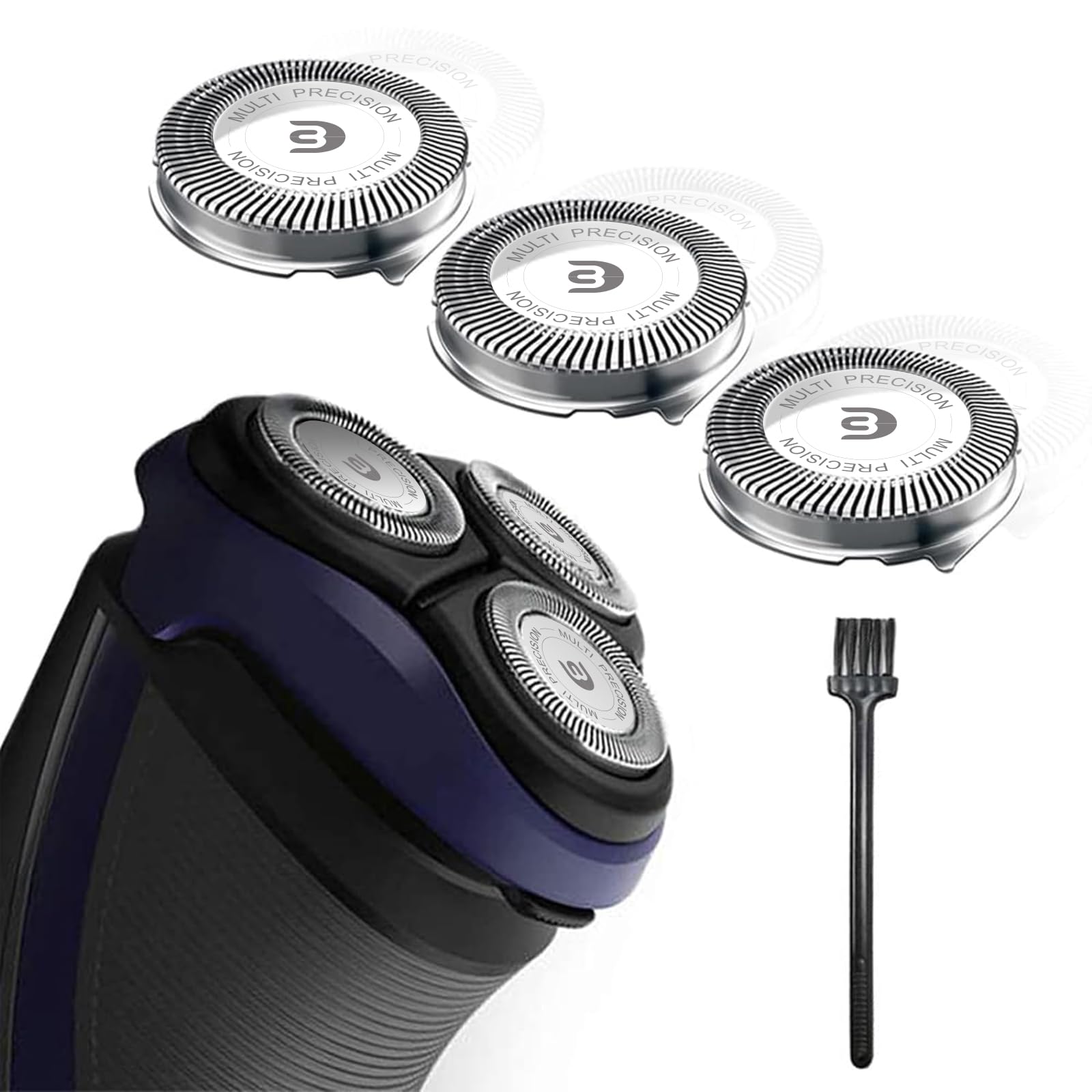 Tuokiy SH30: cabezas recambio para Philips Norelco, compatibilidad en triple pack para afeitado cómodo.