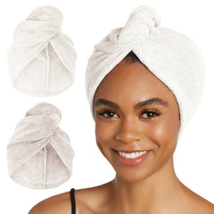 Turbie Twist 2-pack serviette cheveux microfibre turban: absorption rapide pour un séchage en douceur.