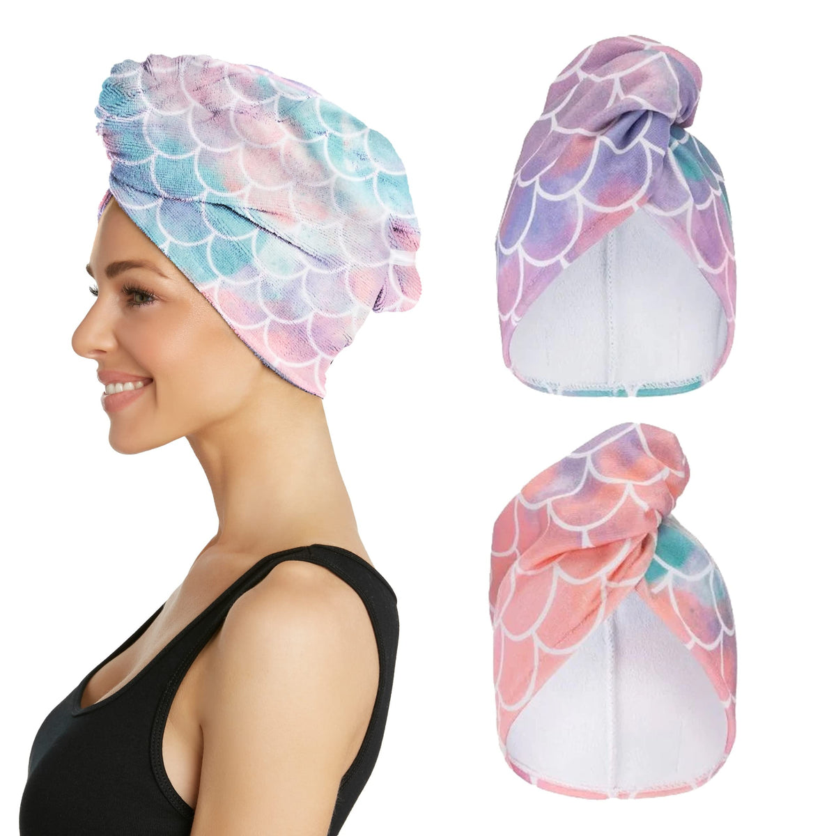 Turbie Twist: dos pack toalla microfibra para secar suavemente el cabello