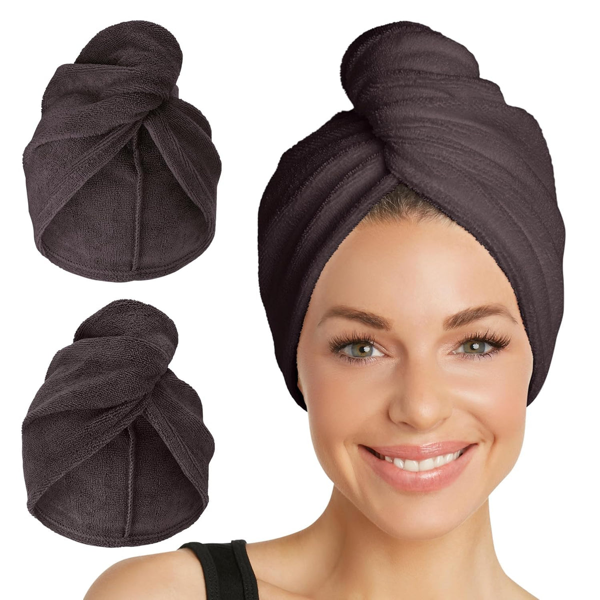 Turbie Twist drap microfibre-cheveux : séchage rapide et doux.