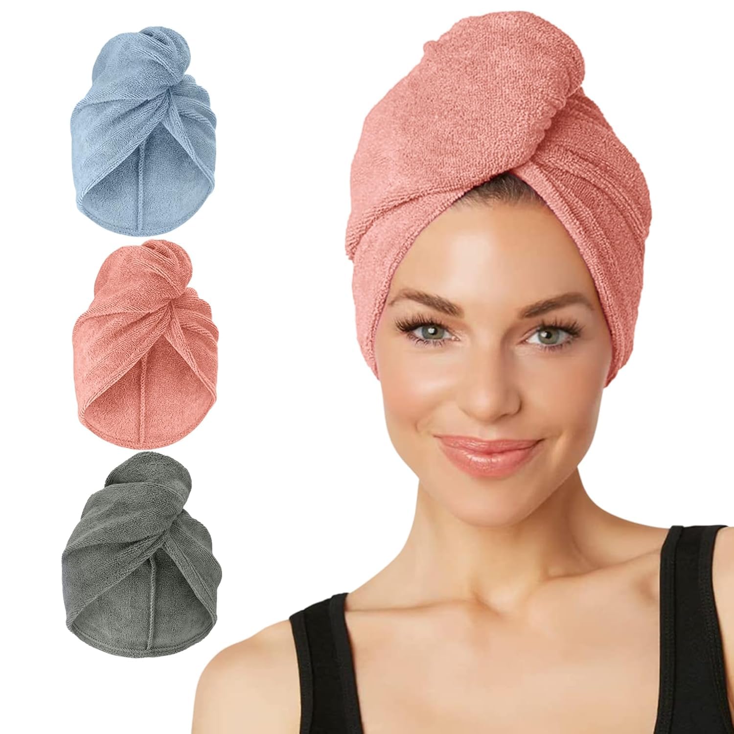 Turbie Twist pack microfibre: absorption rapide après lavage.