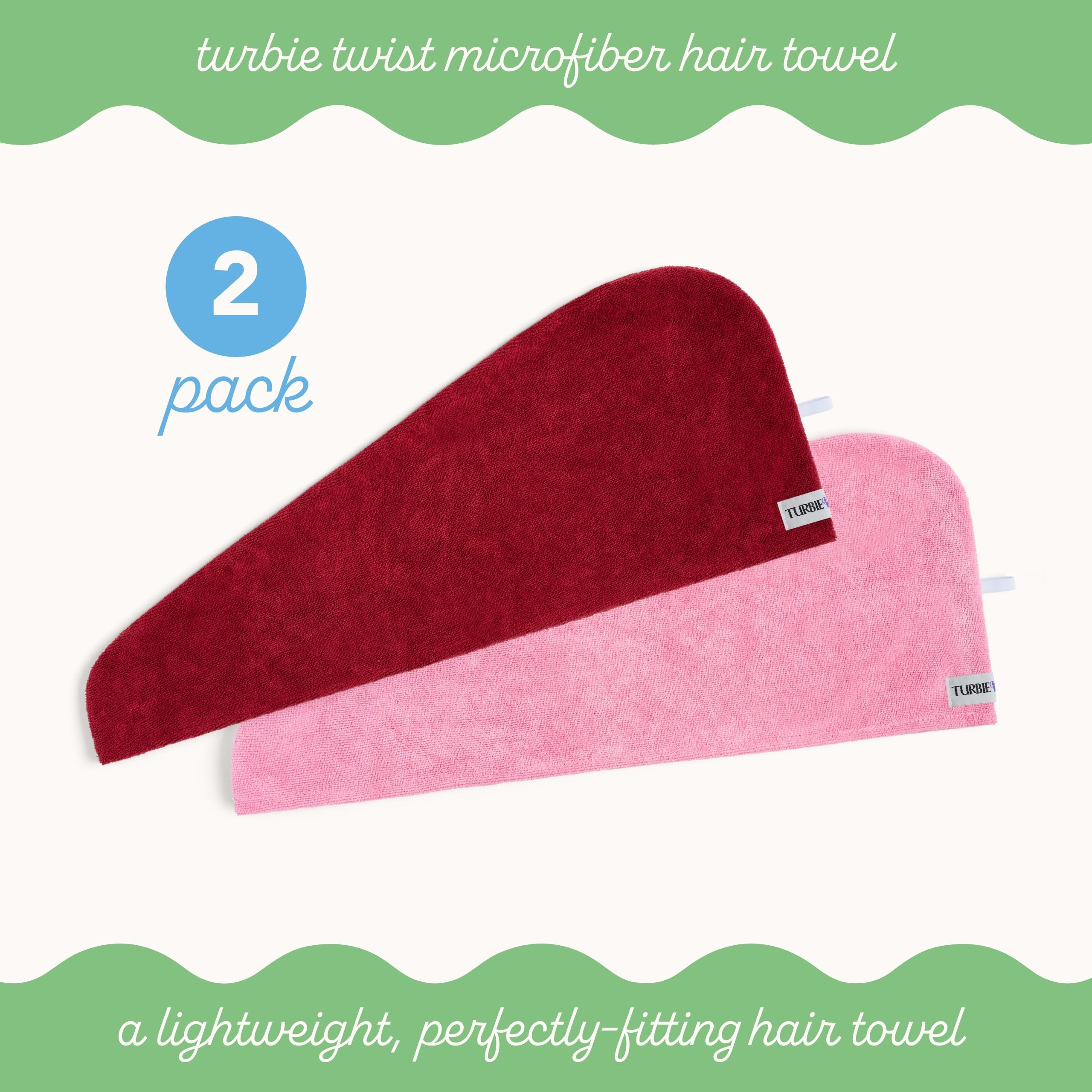 Turbie Twist: toalla ligera de microfibra con giro para mayor comodidad.