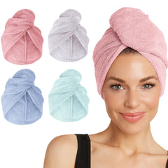 Turbie Twist: toalla pelo microfibra rosa para secado rápido y suave.