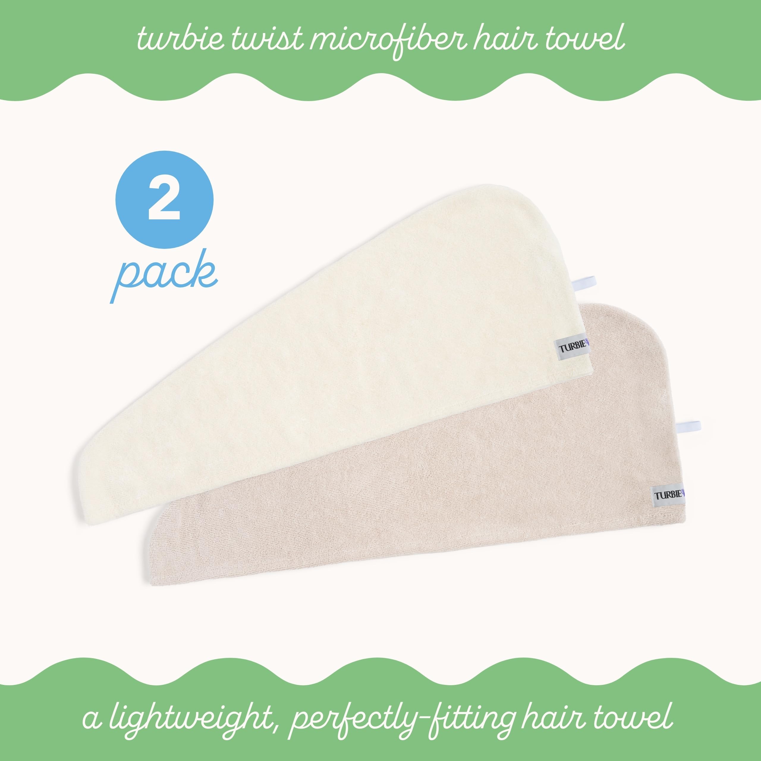 Turbie Twist turban microfibre: douceur et protection contre les frisottis.