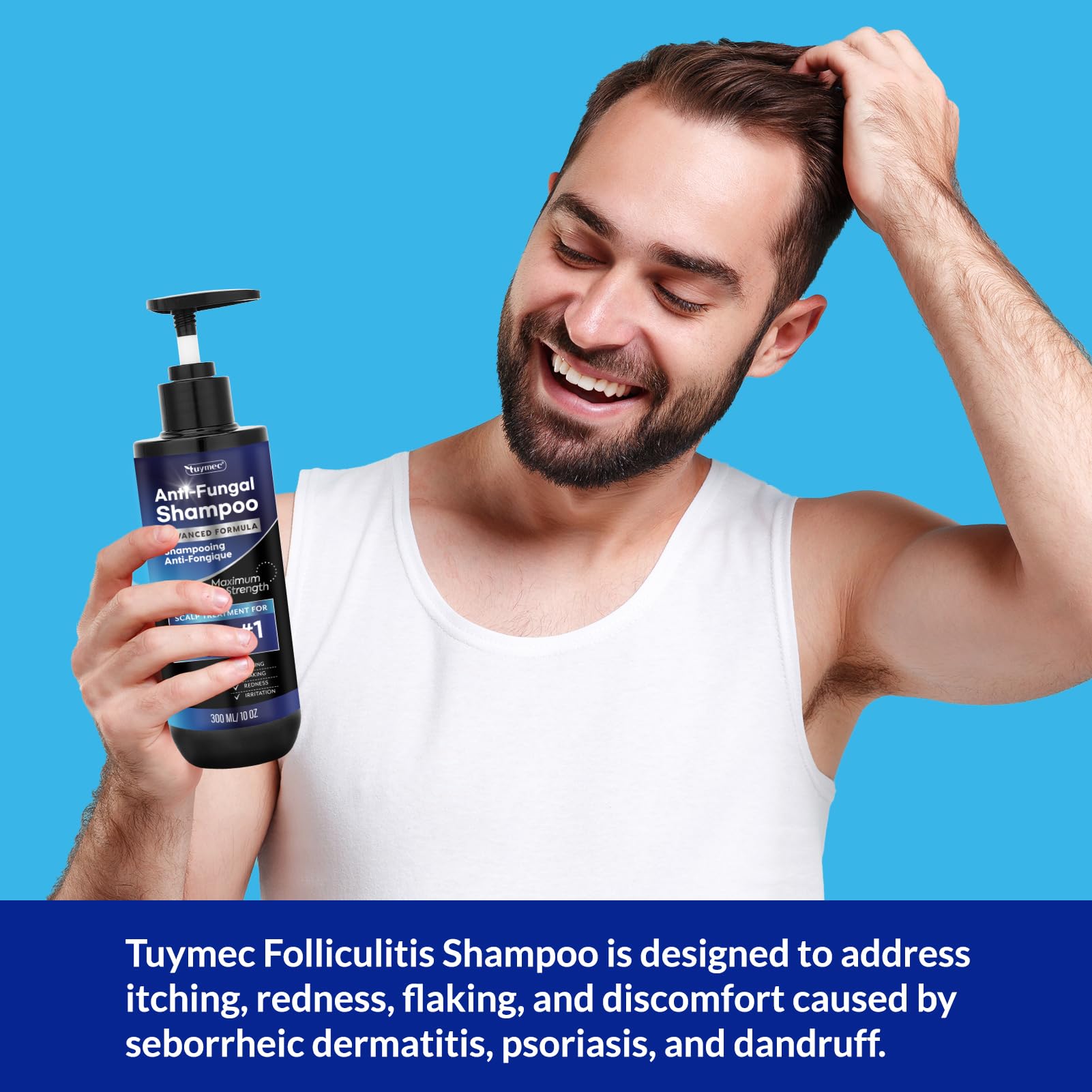 Tuymec Shampoo extracto-coptis, componente tradicional para el cuidado capilar.