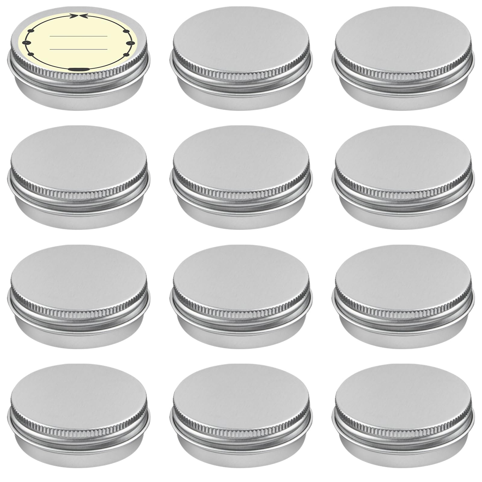 TUZAZO 12Pack latas de aluminio de 15 ml listos para cosméticos, portátiles y organizados.