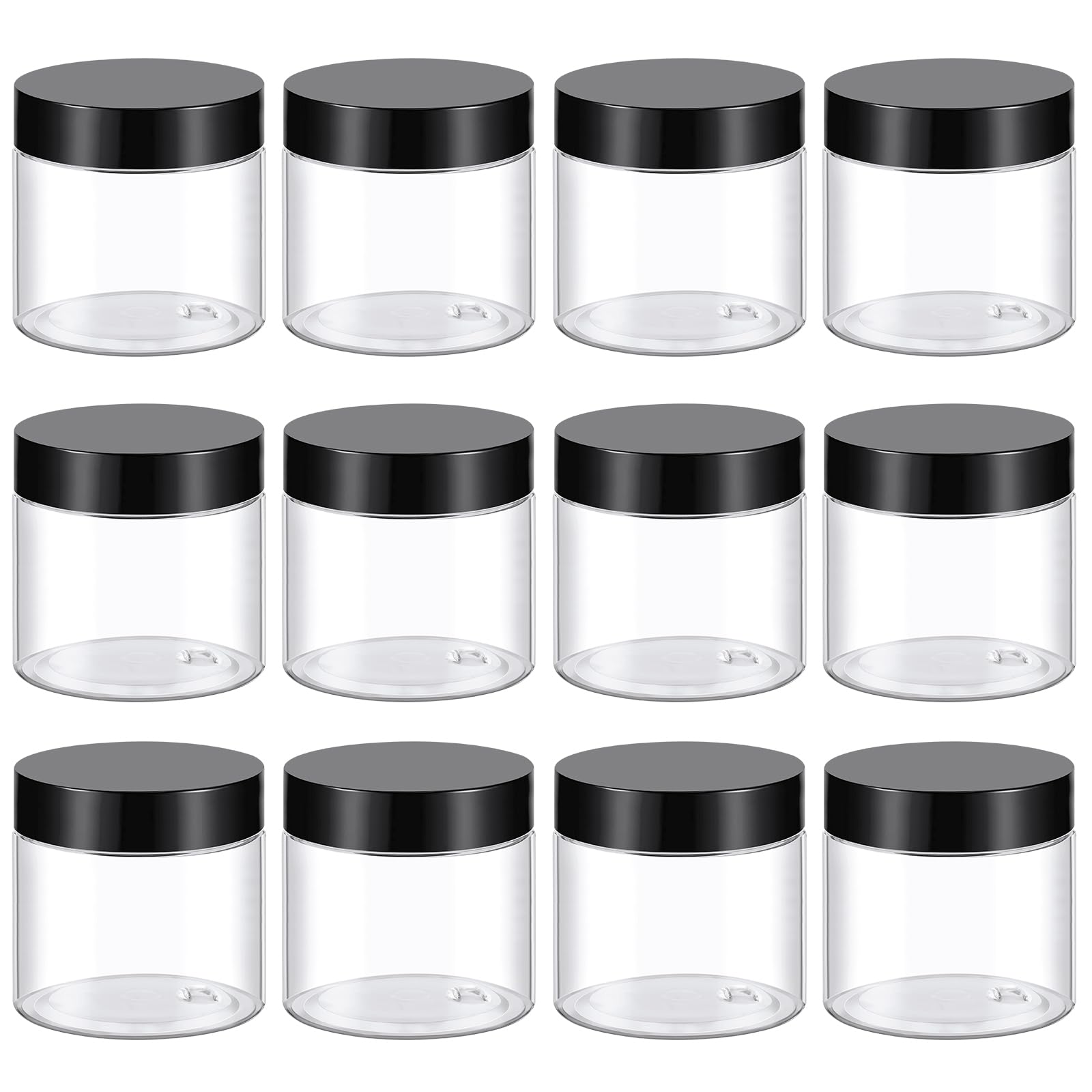 TUZAZO contenedor plástico 2 oz con tapa negra, ideal para cremas.
