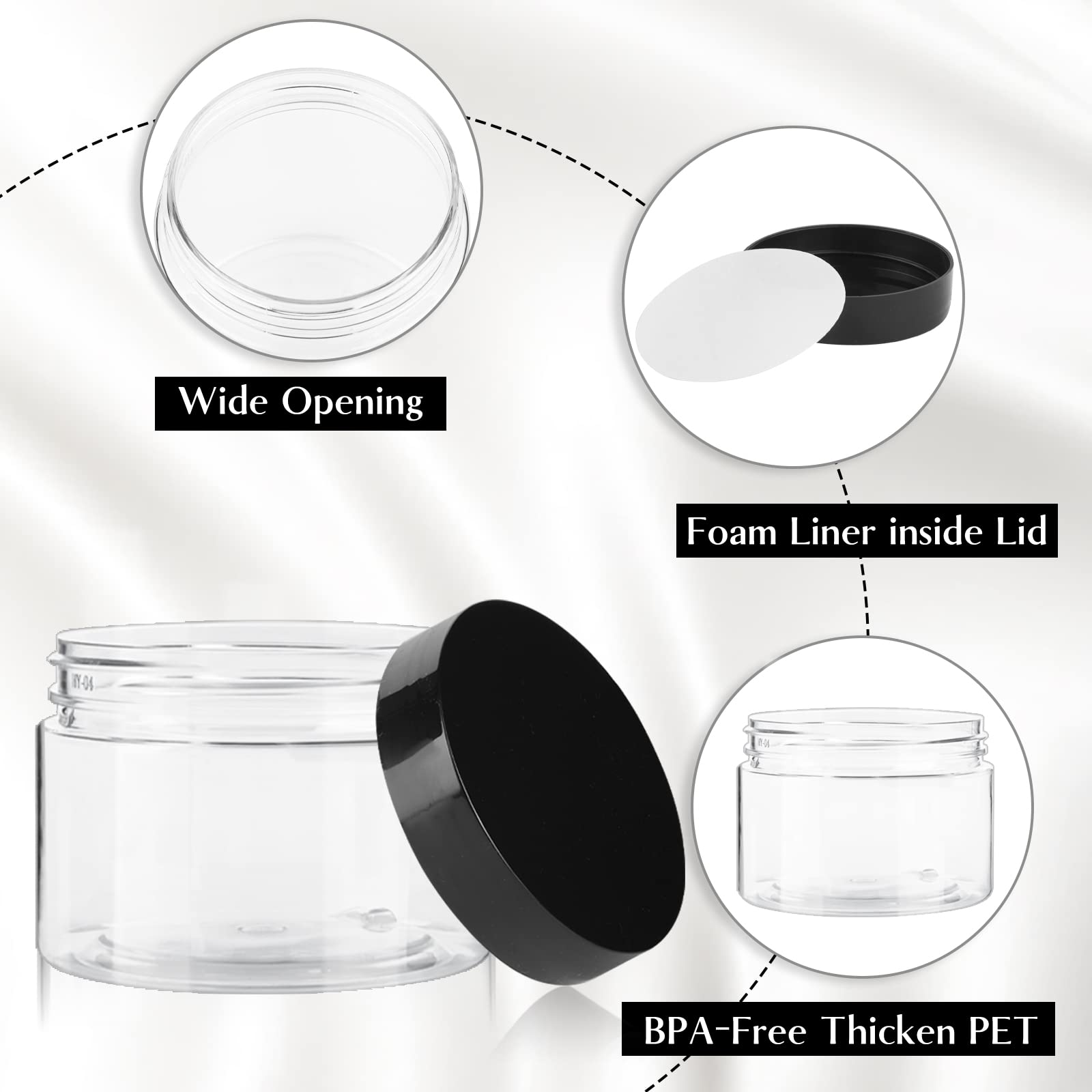 TUZAZO envases cosméticos plástico 1oz transparentes, resistentes a químicos.