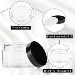 TUZAZO envases cosméticos plástico 1oz transparentes, resistentes a químicos.