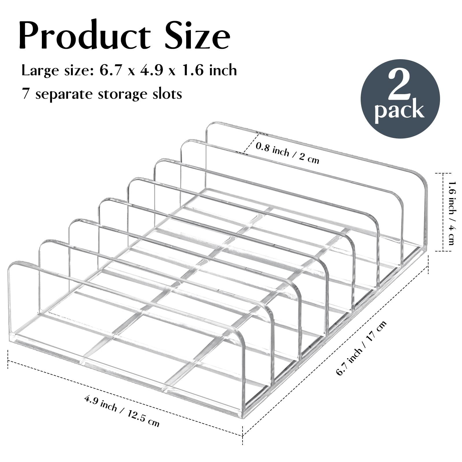 TUZAZO organizador acrílico, diseño transparente para ver paletas al instante.