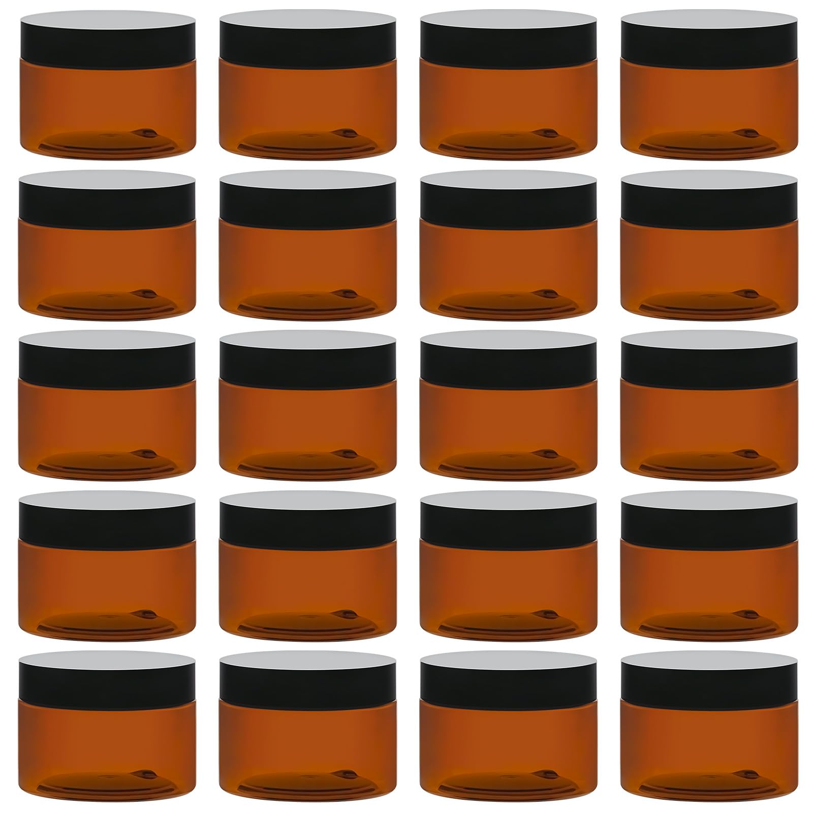 TUZAZO tarro ámbar de 4 oz con tapa negra, protección y versatilidad en cosmetics.