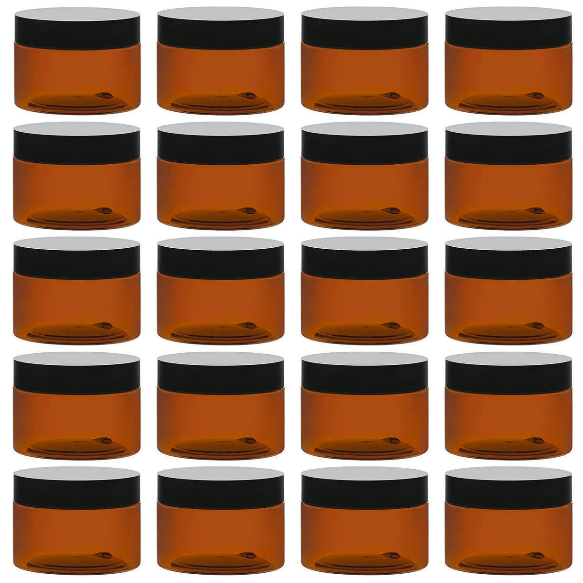 TUZAZO tarro ámbar de 4 oz con tapa negra, protección y versatilidad en cosmetics.