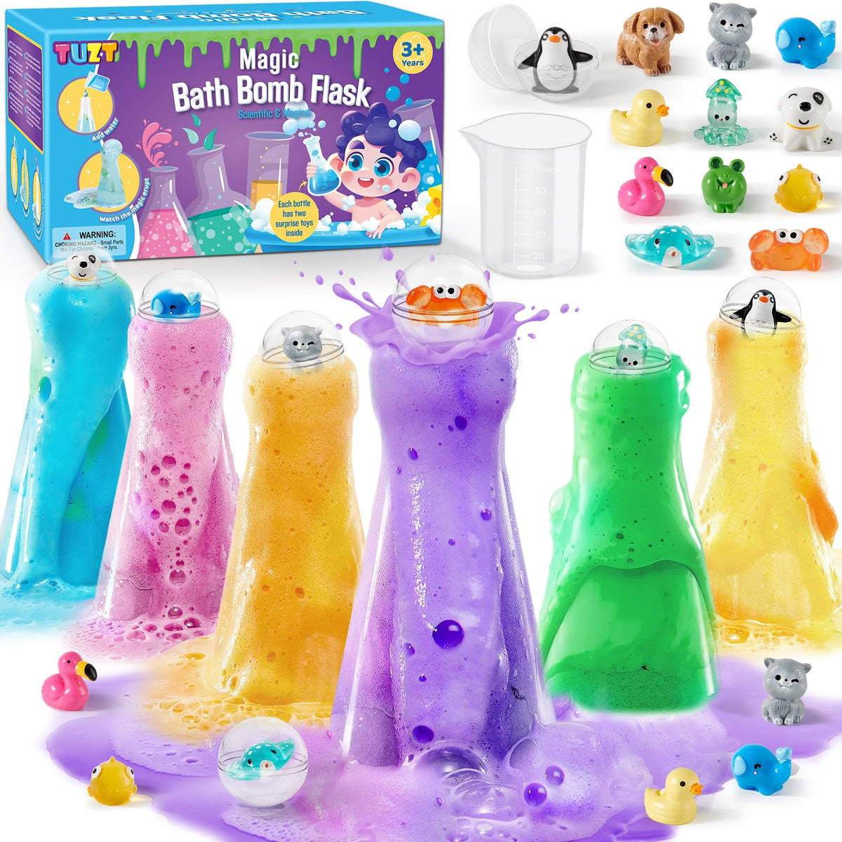 TUZT kit de bombas de baño para niños, experiencia lúdica y educativa en la hora del baño.
