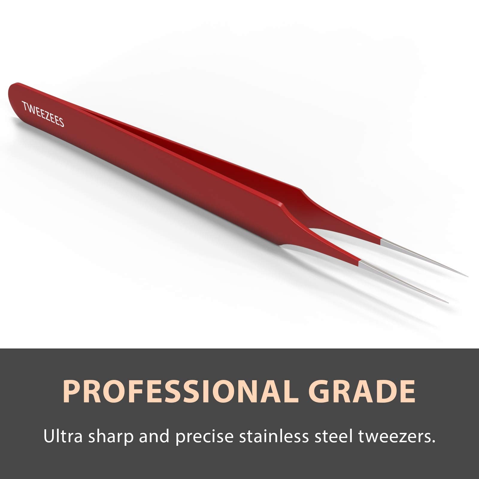 Pinzas Tweezees de acero inoxidable, diseño preciso y durable.