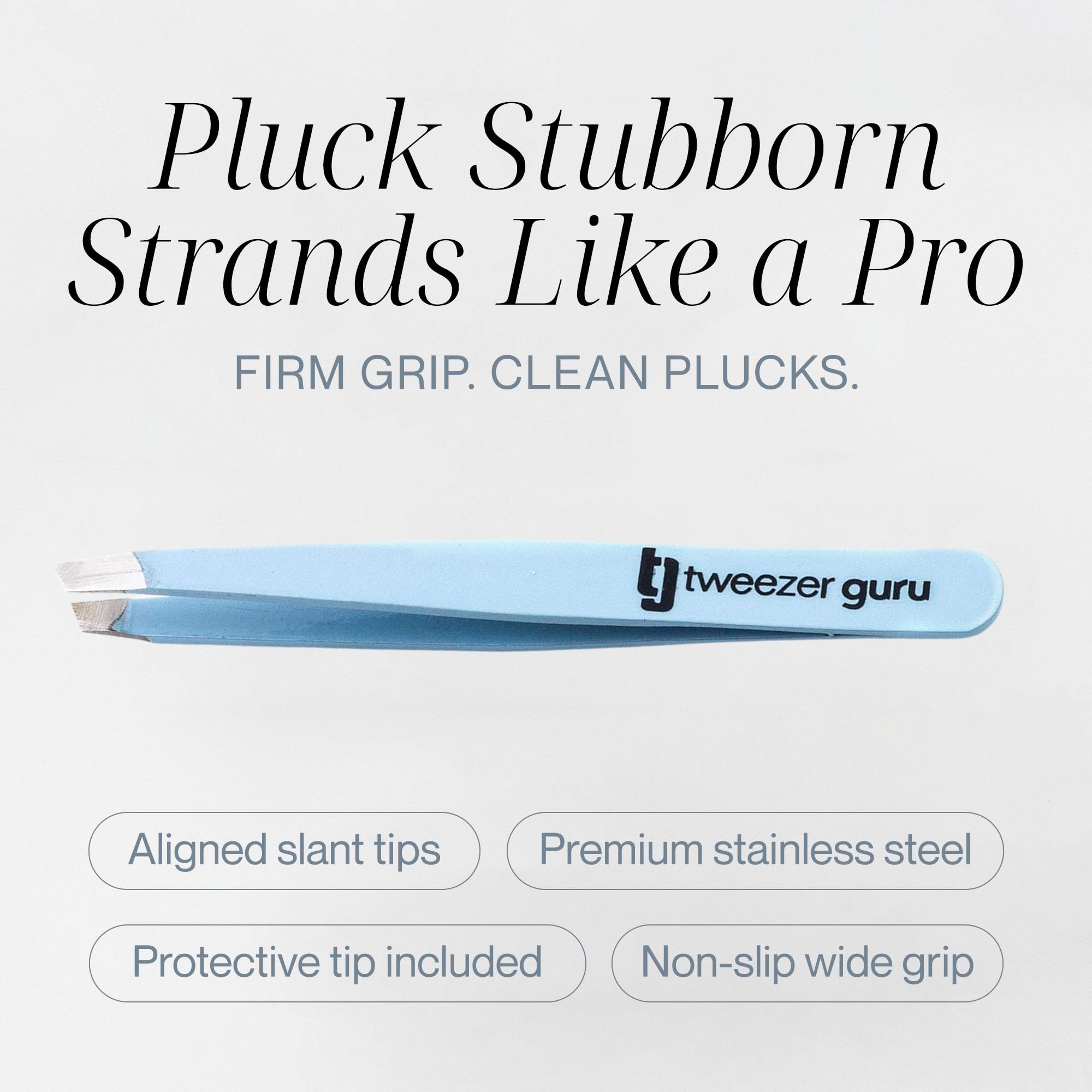 TWEEZER GURU acero inoxidable mate ofrece durabilidad y agarre