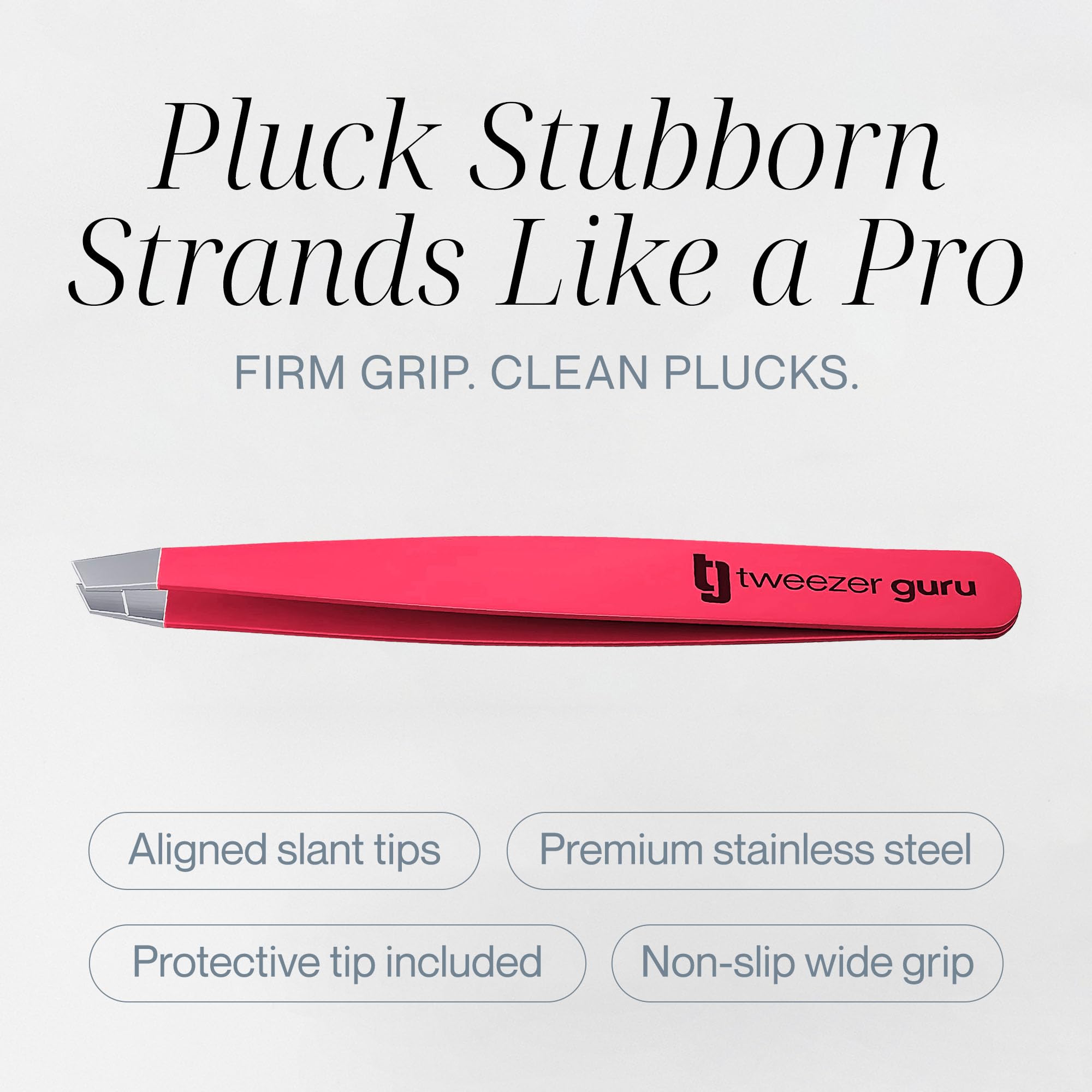 TWEEZER GURU acero inoxidable mate para durabilidad y agarre seguro