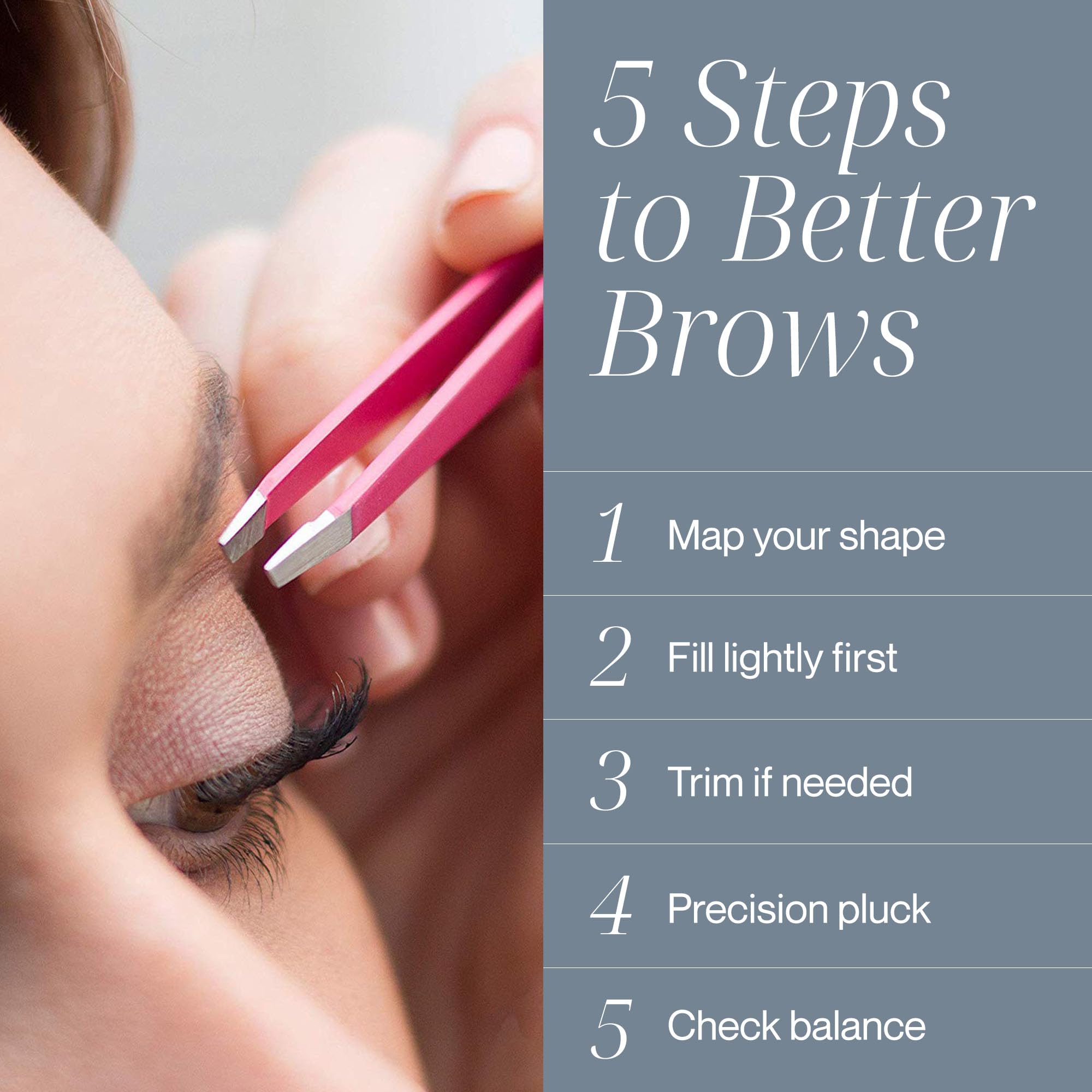 TWEEZER GURU angled tweezers ideal for brows and facial hair removal