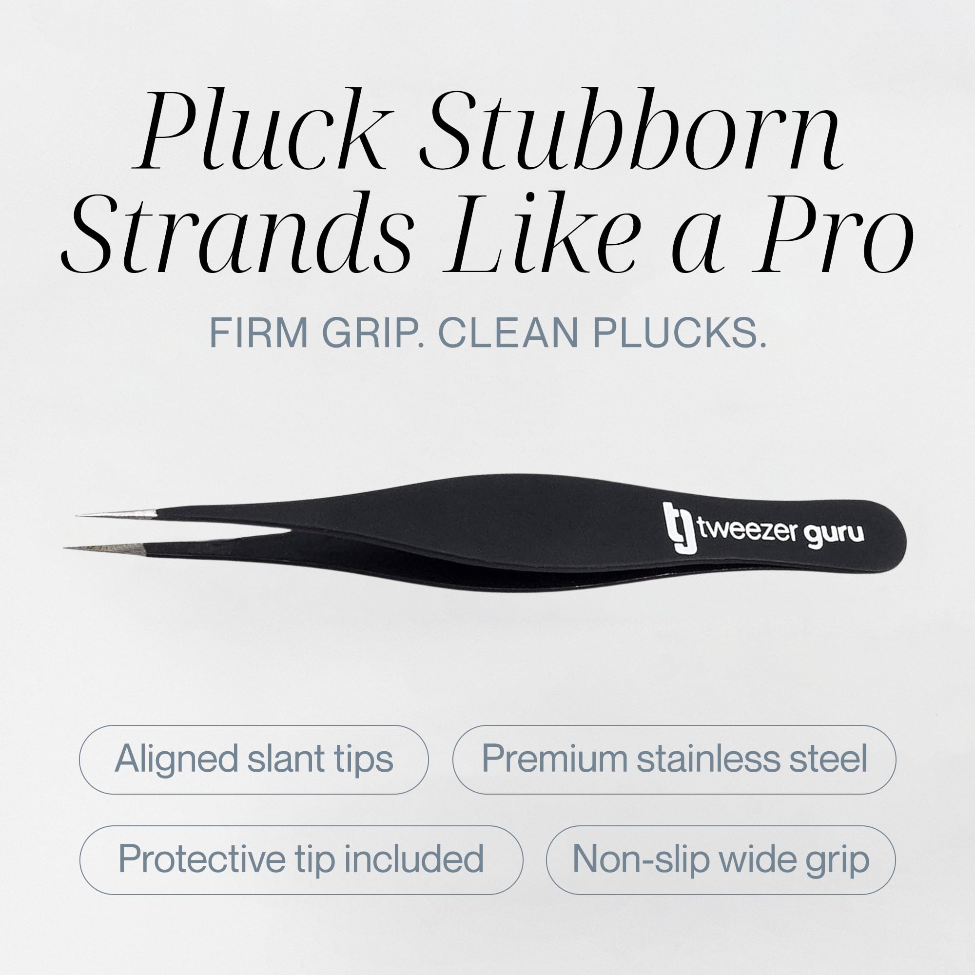 TWEEZER GURU pinzas punta aguja para puntos negros, eliminación precisa sin irritación.