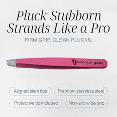 TWEEZER GURU ultra-thin tip targets hairs just beneath the surface