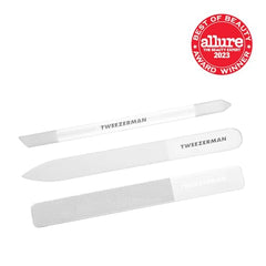 Buffer de uñas de vidrio Tweezerman para un brillo uniforme.