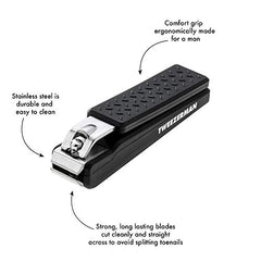 Tweezerman Cortaúñas de pie con estuche recoge-recortes para limpieza rápida.