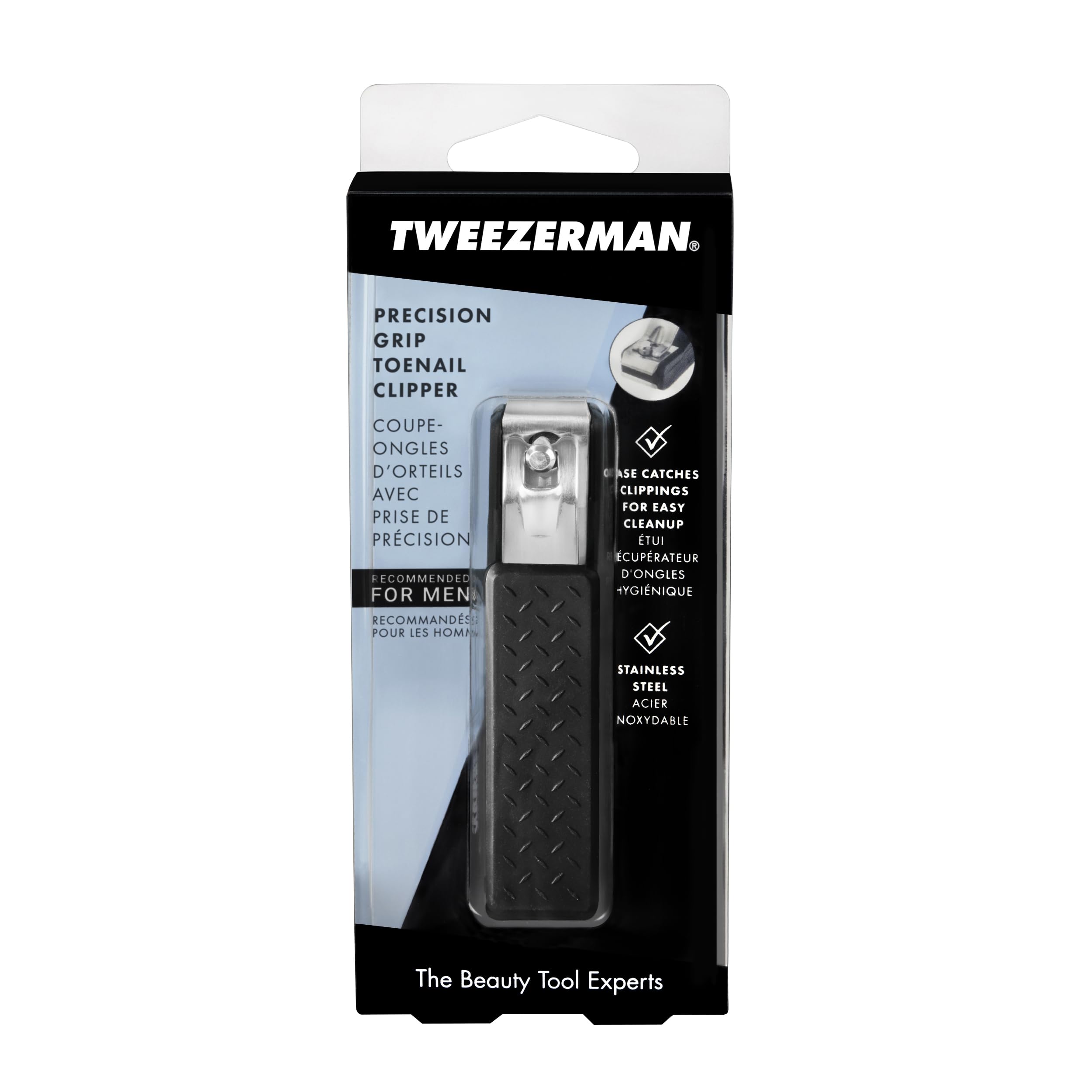 Tweezerman Cortaúñas: palanca de seguridad para un corte controlado.