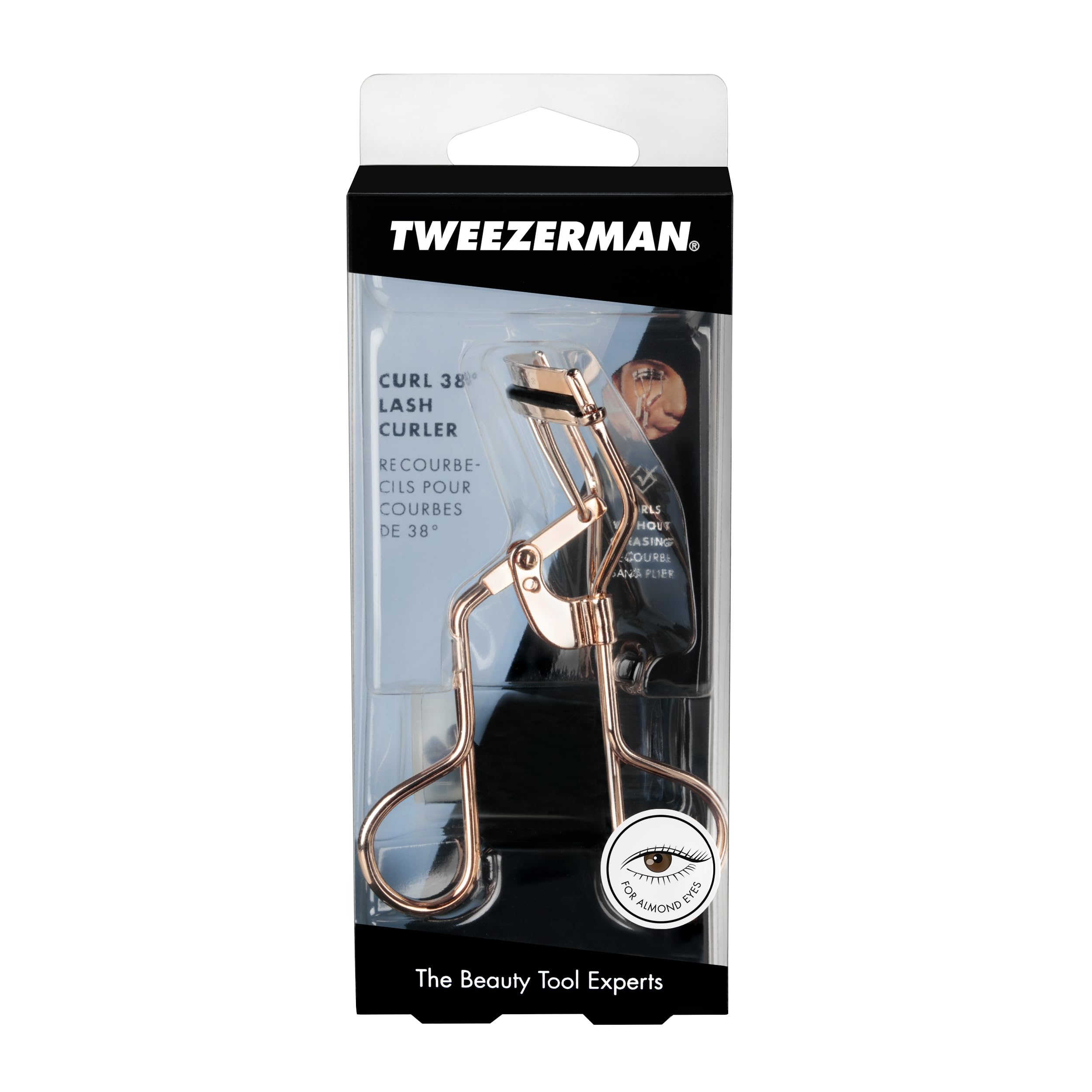Rizador Tweezerman 38, efecto natural, realza la mirada.
