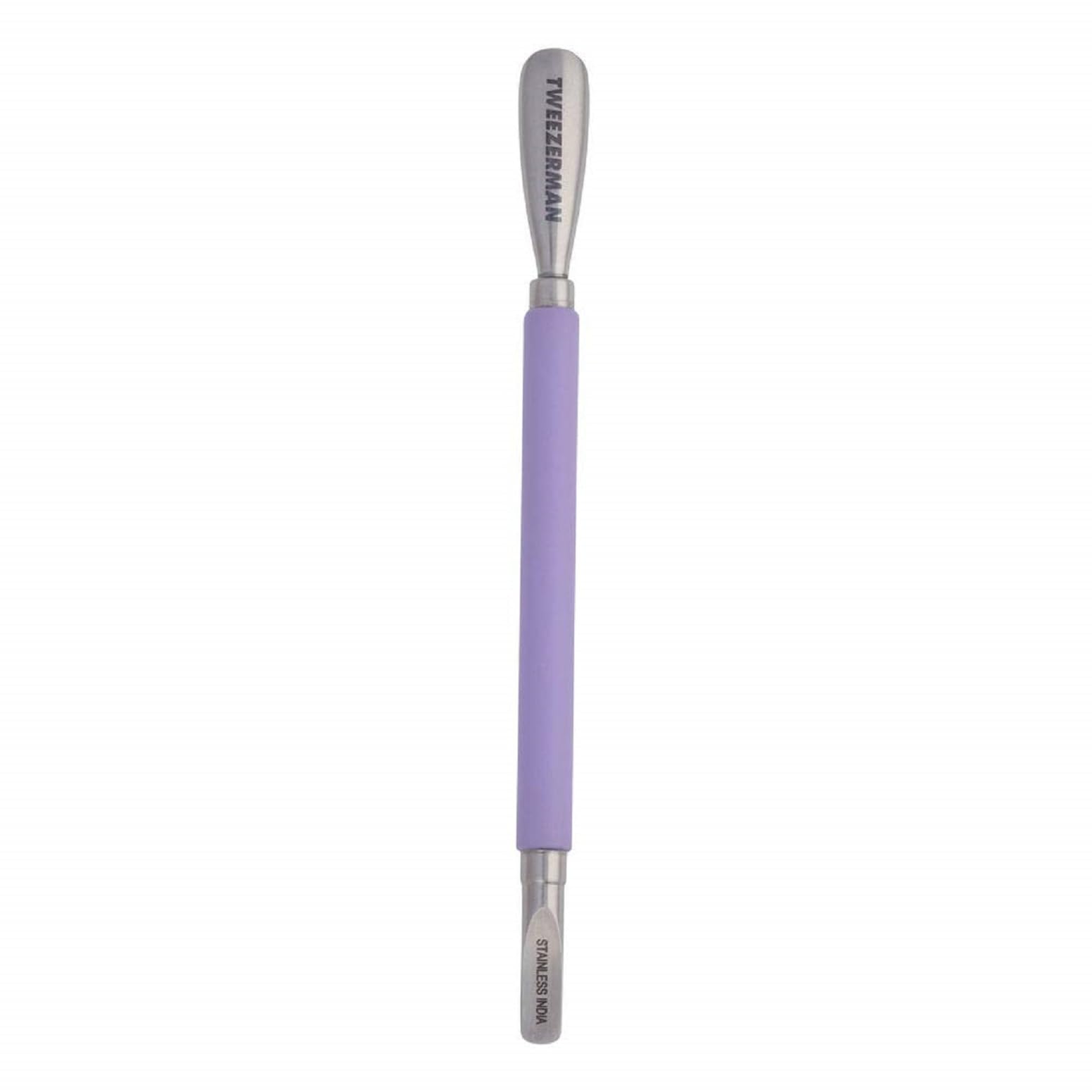 Tweezerman empujador doble cara morado para cutículas con precisión.