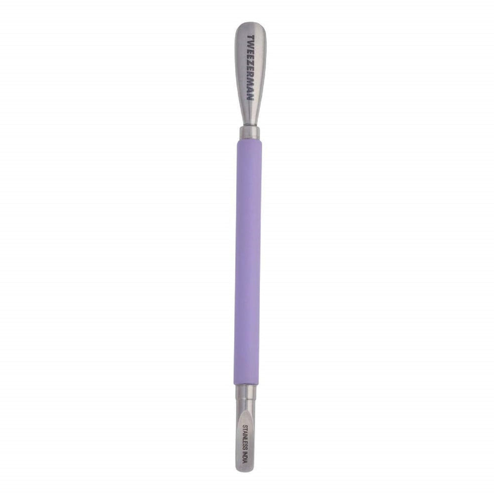 Tweezerman empujador doble cara morado para cutículas con precisión.