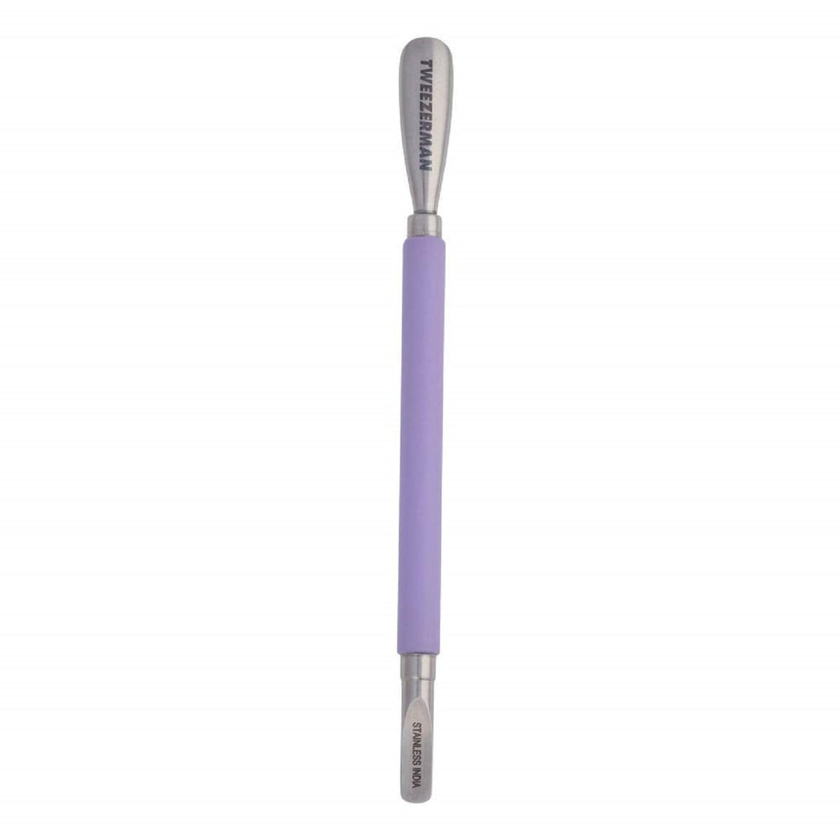 Tweezerman empujador doble cara morado para cutículas con precisión.