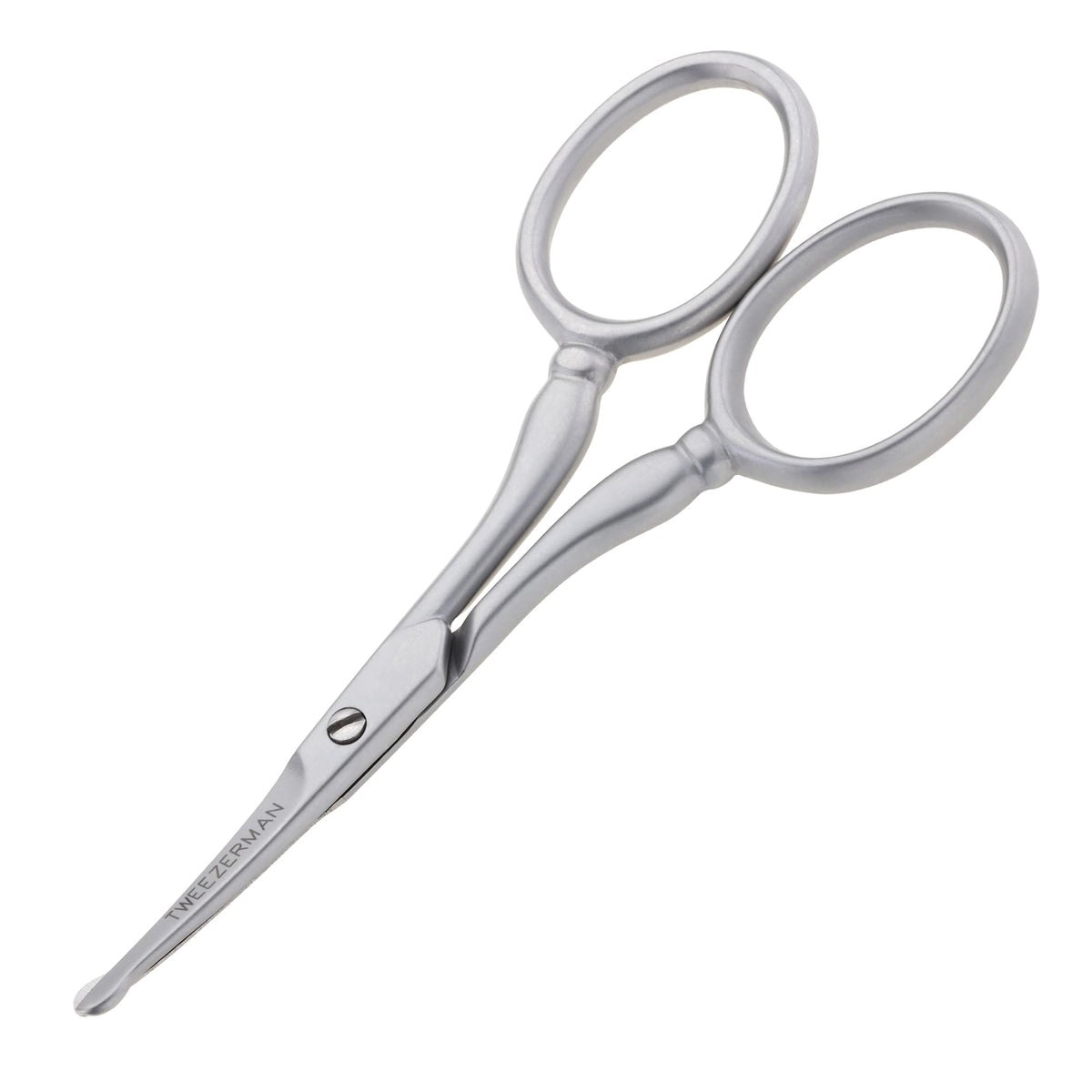Tijeras Tweezerman G.E.A.R. para vello facial, diseño compacto para retoques precisos.