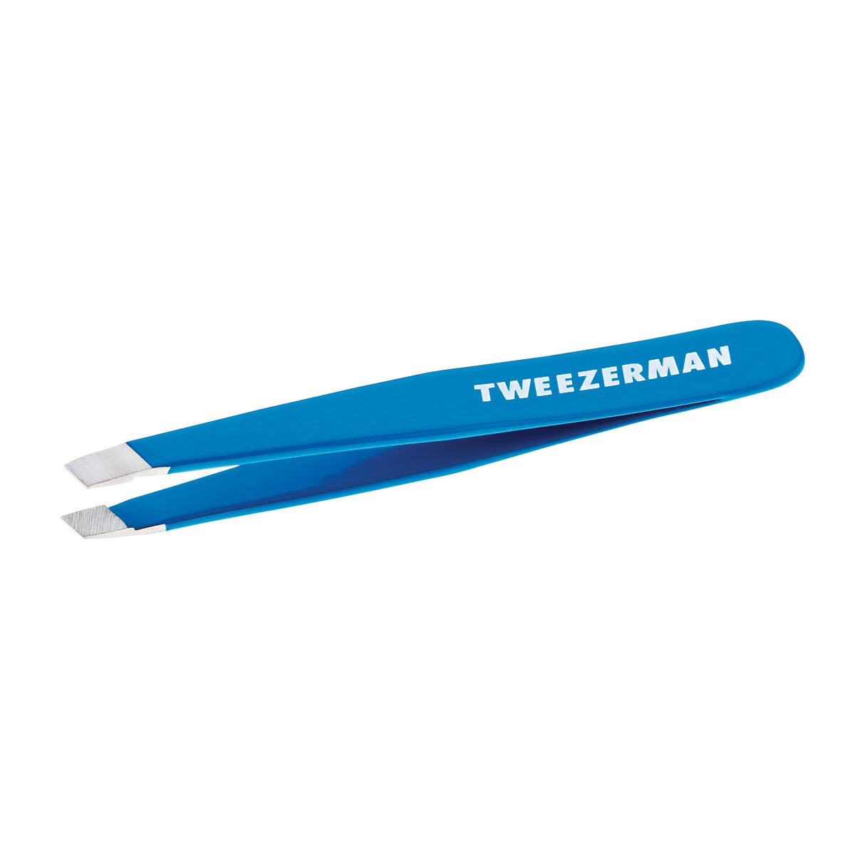 Pinzas Tweezerman Mini Slant para cejas con puntas precisas para delineado limpio.