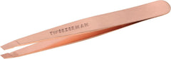 Tweezerman pinzas inclinadas de acero inoxidable para depilación de cejas precisa.