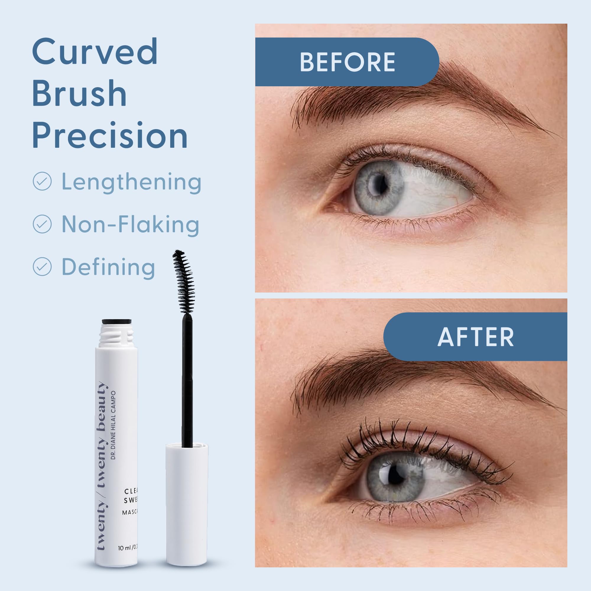 Twenty/Twenty Clean Sweep Mascara: apta para ojos sensibles y uso con lentes de contacto