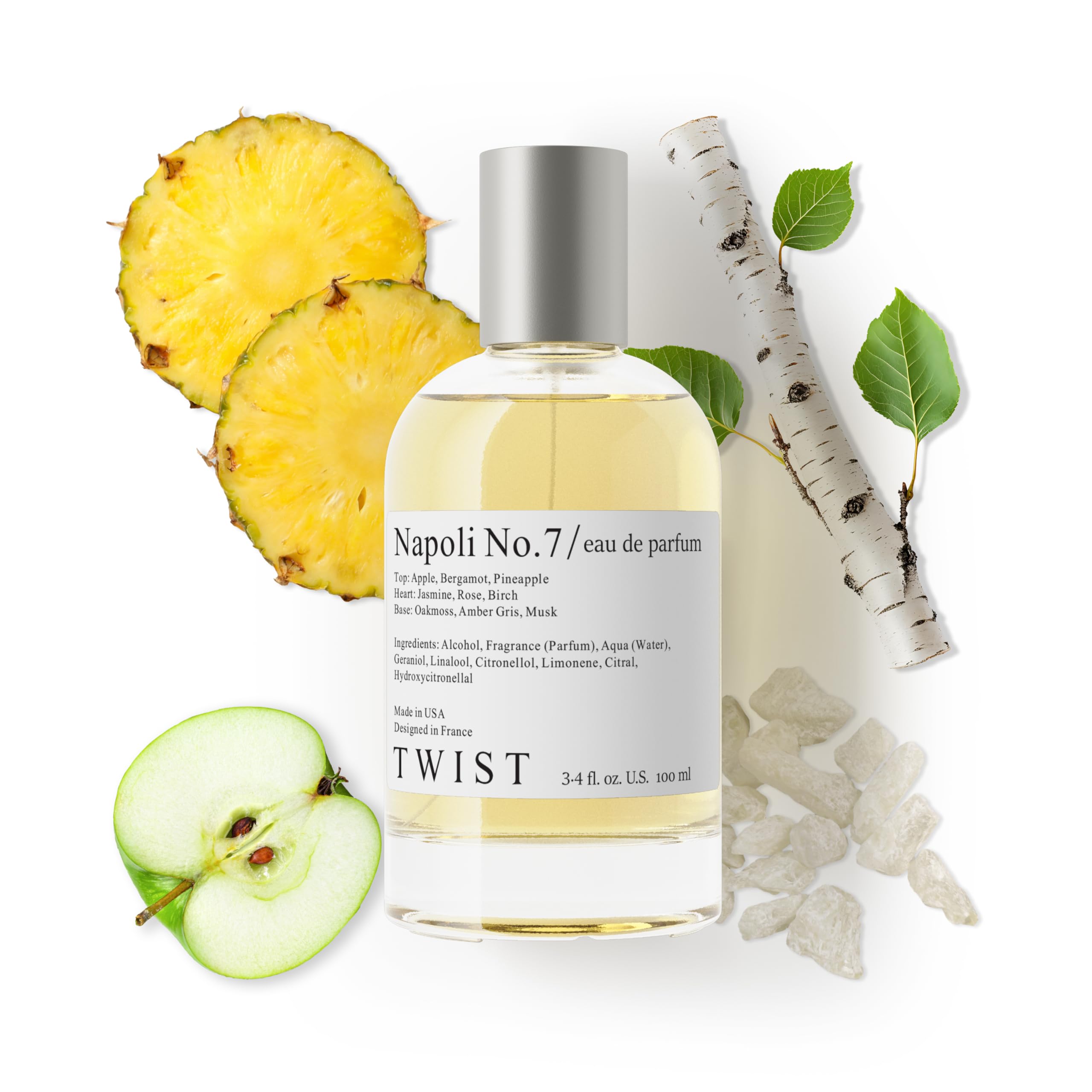Twist Napoli No7, botella frontal, aroma distintivo para uso diario