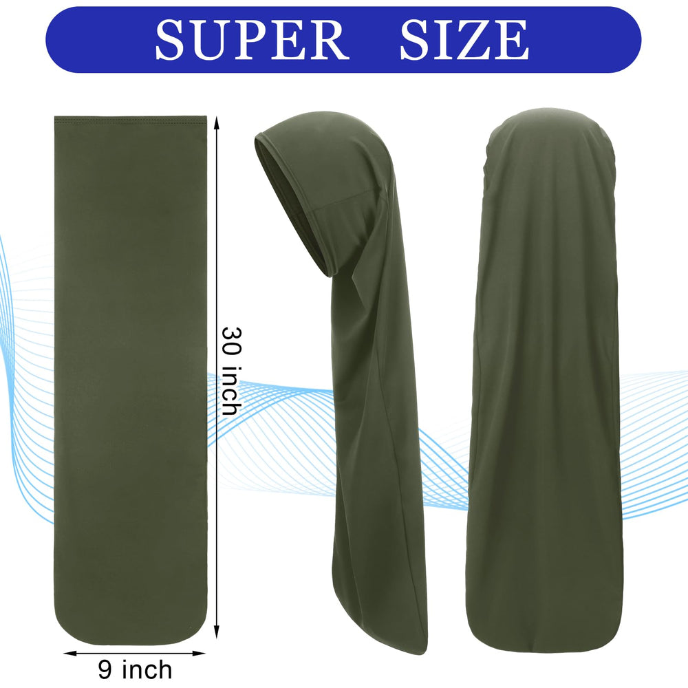 Twistover bonete locs largo verde militar, mantiene rizos sin encrespamiento al dormir.