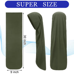 Twistover bonete locs largo verde militar, mantiene rizos sin encrespamiento al dormir.