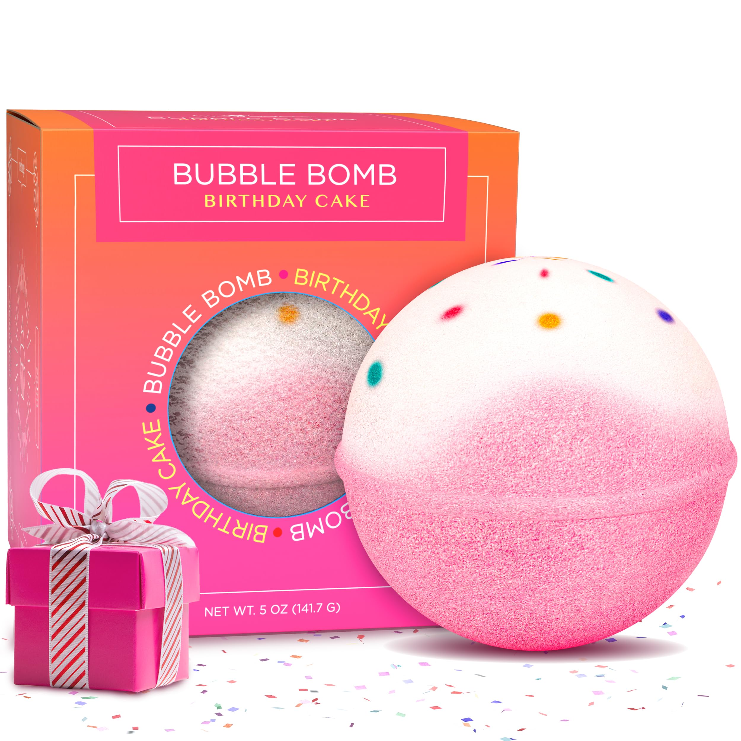 Two Sisters bomba de baño pastel de cumpleaños para relajación y burbujas duraderas