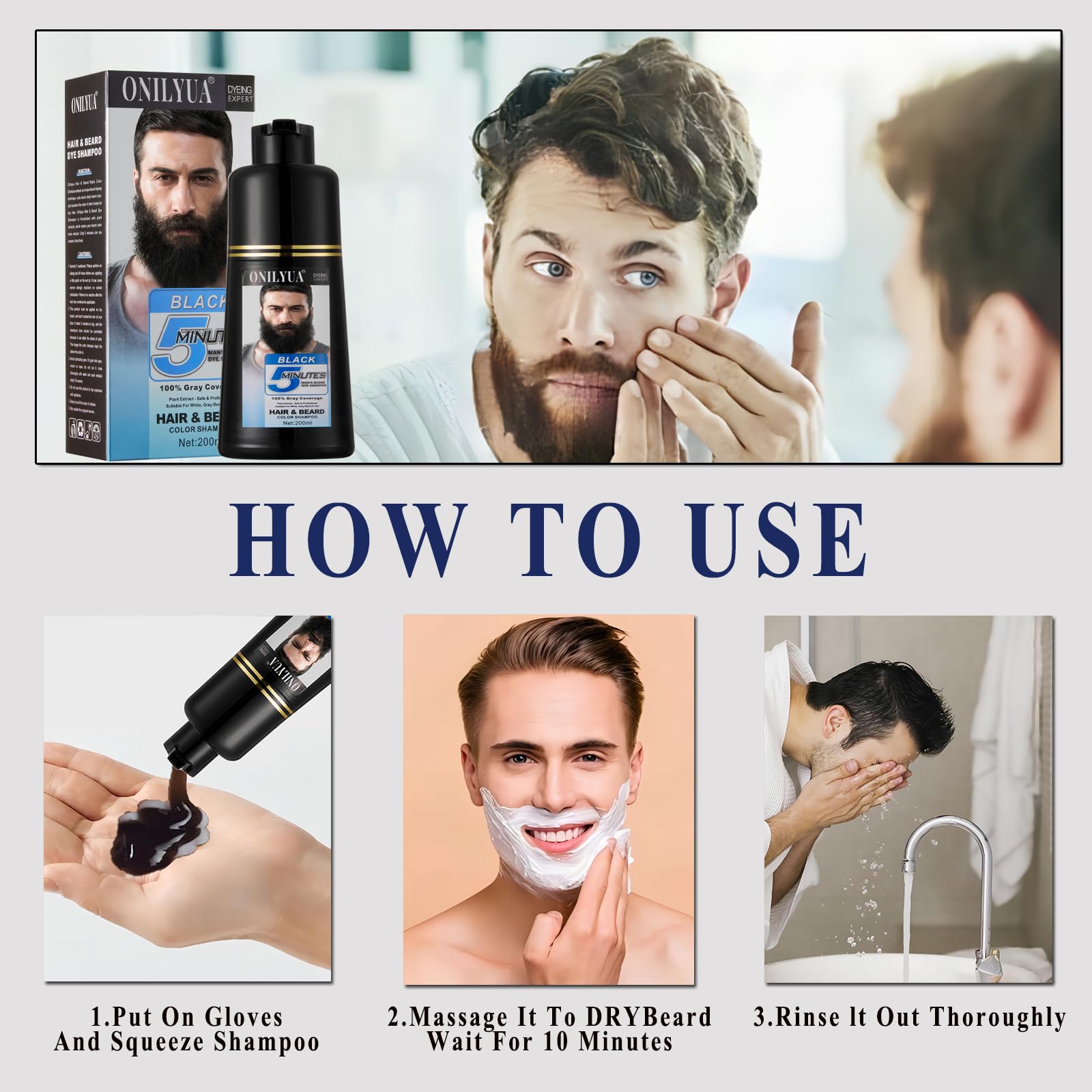TYAYW Barba cuidado diario con color y brillo saludable.