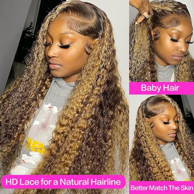 Tylokra Honey Blonde 4/27 Deep Wave, cabello humano de alta densidad