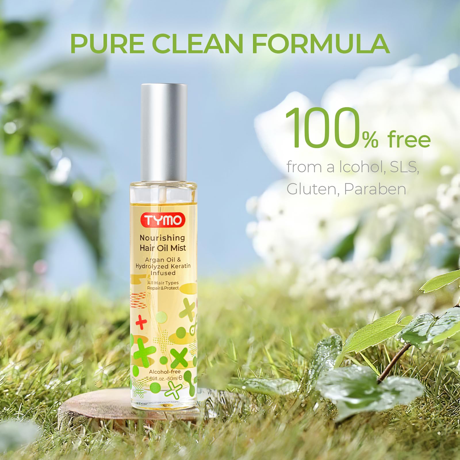TYMO Aceite de Argán, protección UV y calor para el cabello a diario.